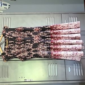 Danny and Nicole Black, Maroon, and White Streach Dress Size 12P